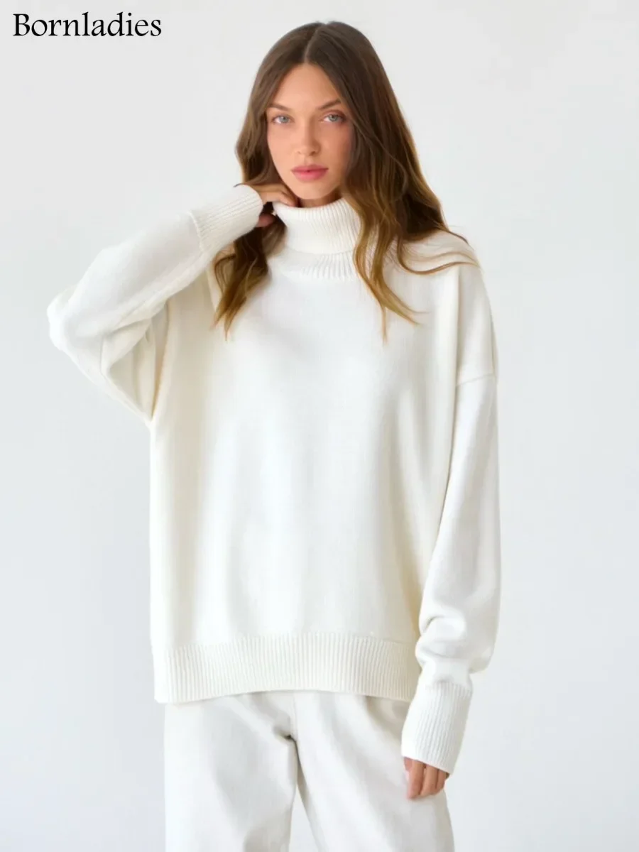 Pull à col roulé Chic automne hiver Femme – Image 3