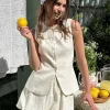 Ensemble Chic gilet décontracté Mini jupe femmes