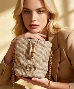 Sac seau Dior à texture tissée scintillante Femmes