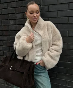 Veste Luxe Fausse Fourrure pour Femme